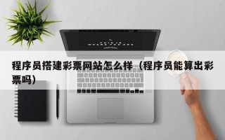 商洛程序员搭建彩票网站怎么样（程序员能算出彩票吗）
